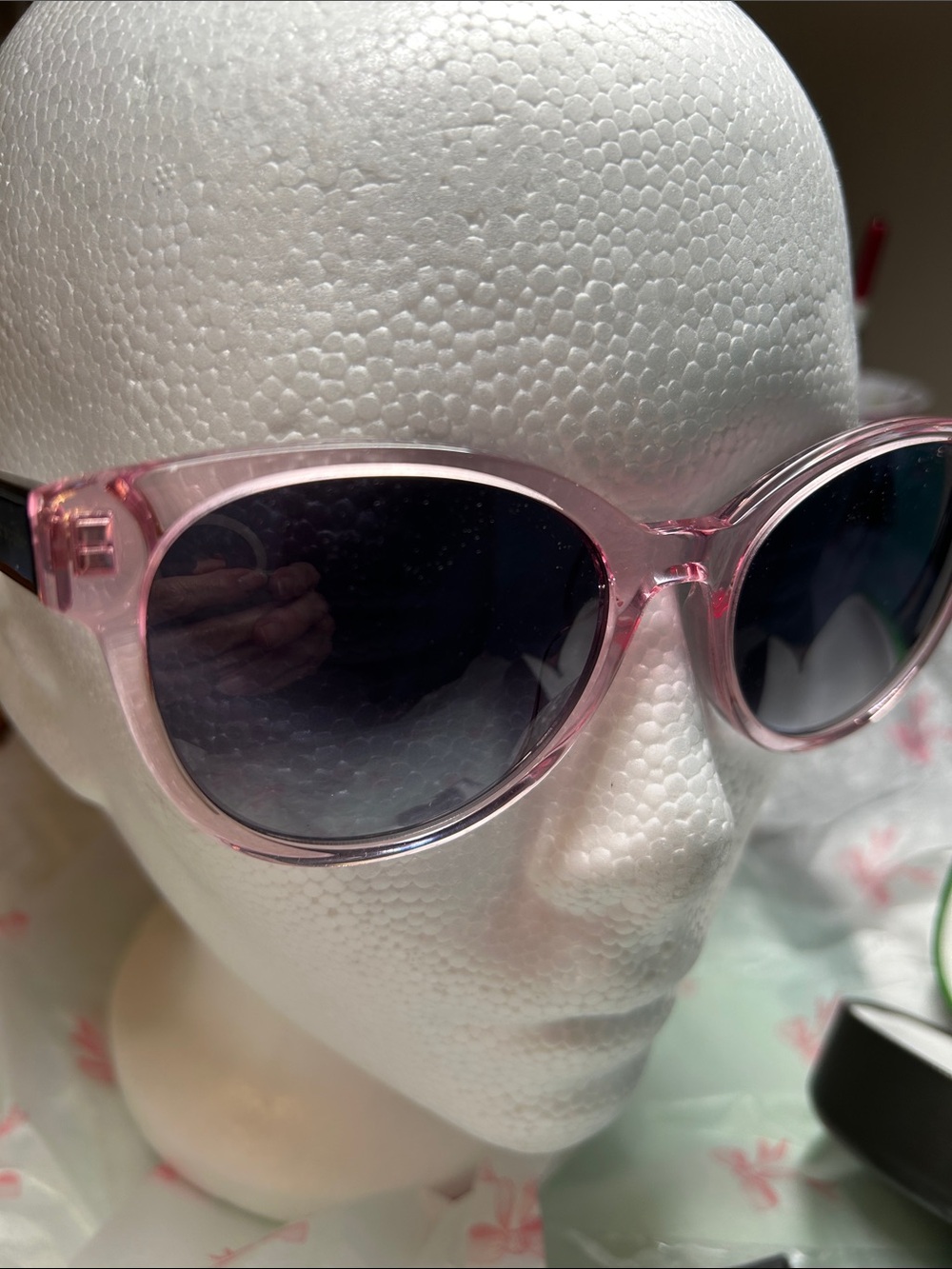 Kate Spade Pink & Black Sunglasses with Multicolor Floral Temples NWOT